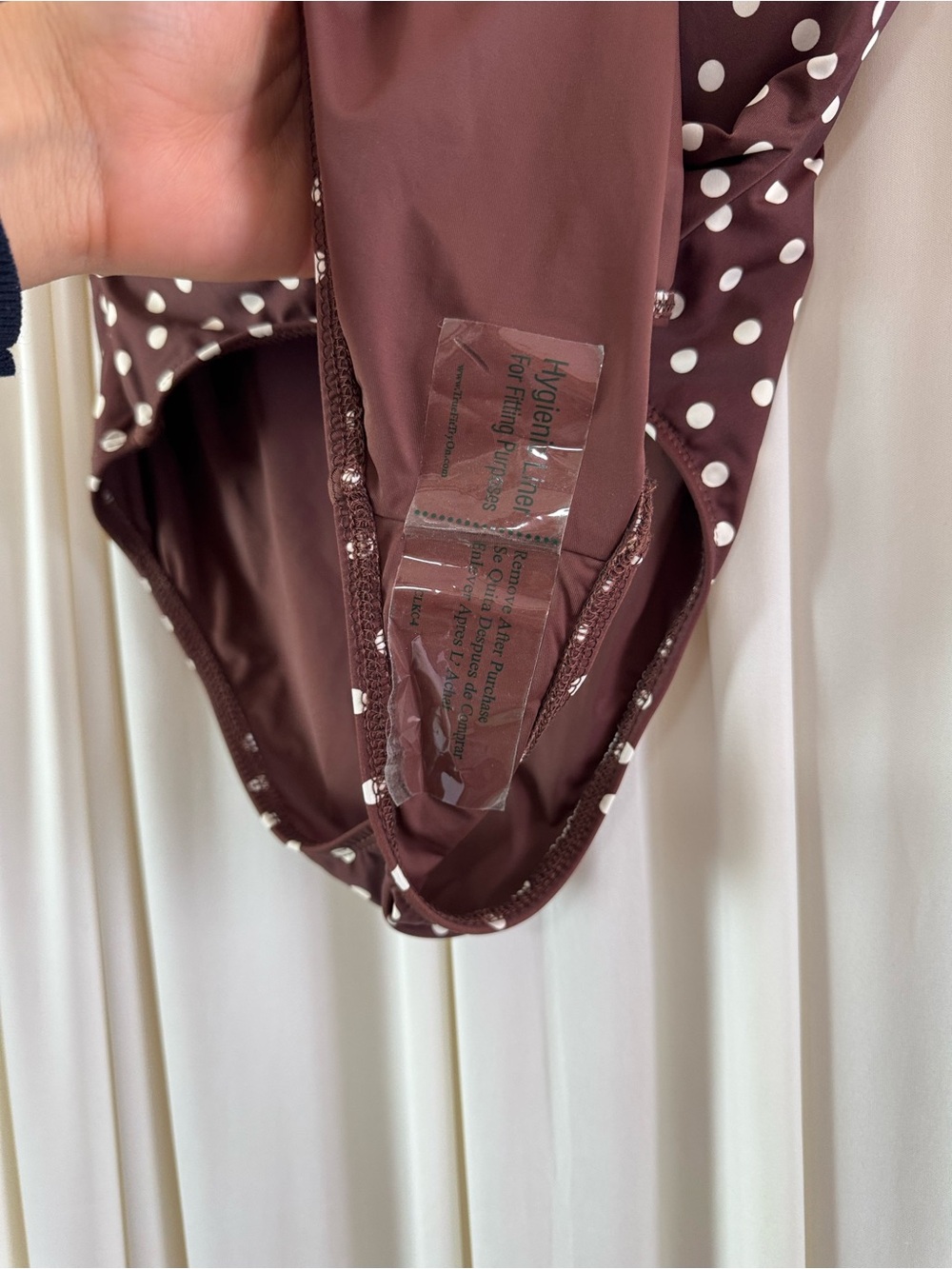 Dippin' Daisy's Devon Brown Polka Dot Strapless Knotted One-Piece Swimsuit Sz M - Picture 8 of 8